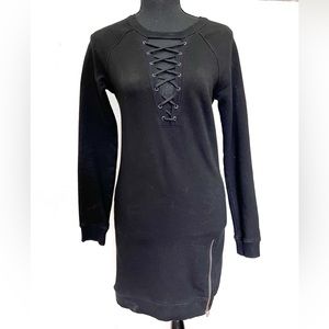 Pam & Gela sweatshirt dress with lace up front. size P